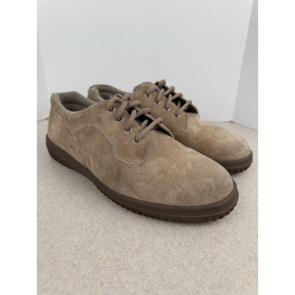Women’s Wimzees Tan Shoes Lace Up Sued Leather Flat Comfort‎ Size 6